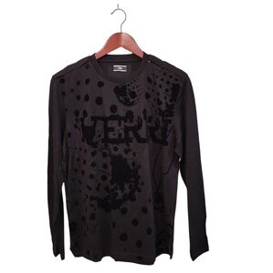 Verri NWOT Mens Designer Luxury Velvet Logo Design Fitted Shirt‎ Size Large